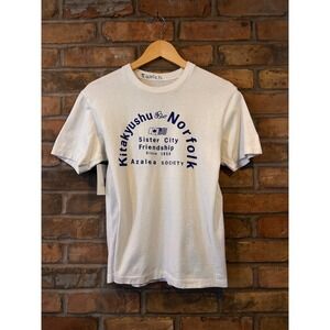 Kitakyushu Norfolk Sister City Friendship Azalea Society Graphic T-Shirt White